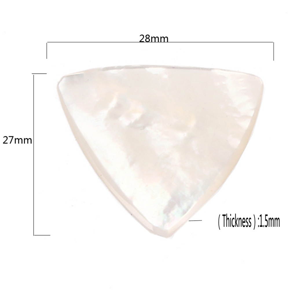 White Abalone Guitar Picks Plectrums Shell Guitar Finger Picks for for Acoustic and Electric Guitar Bass Accessories 28 x 27 x 1.5 mm