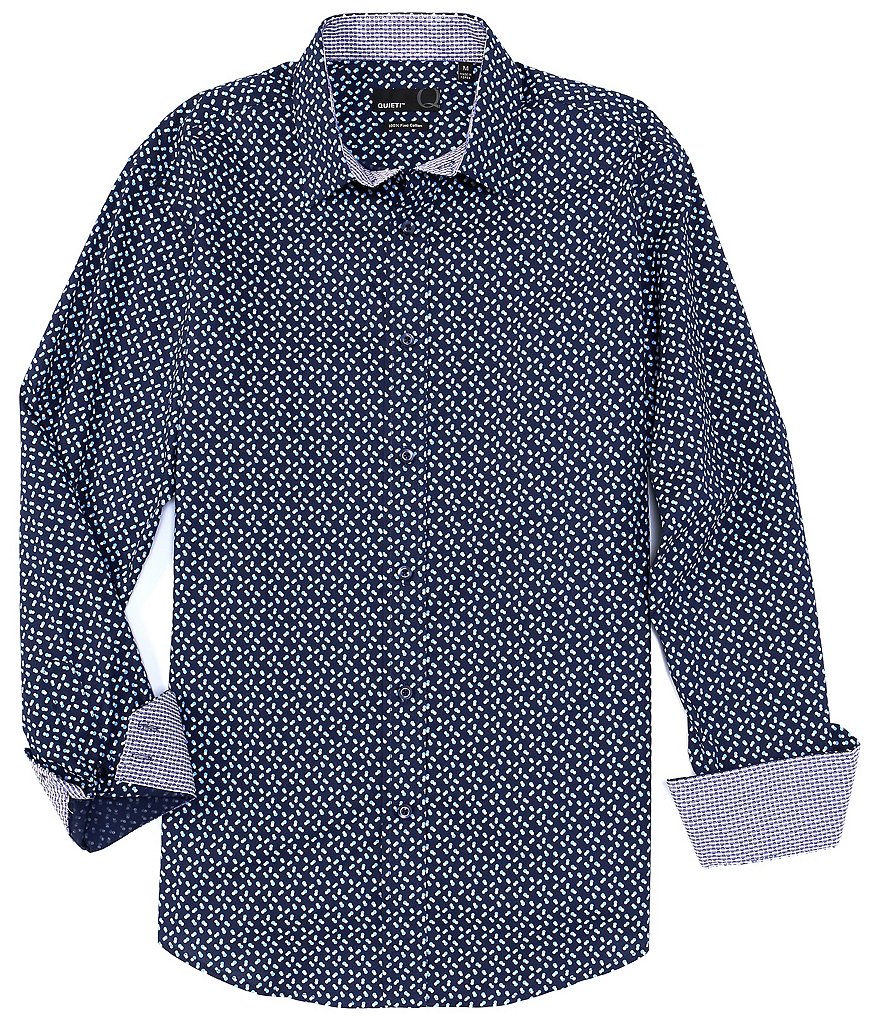 Quieti Bubble Print Long-Sleeve Woven Shirt