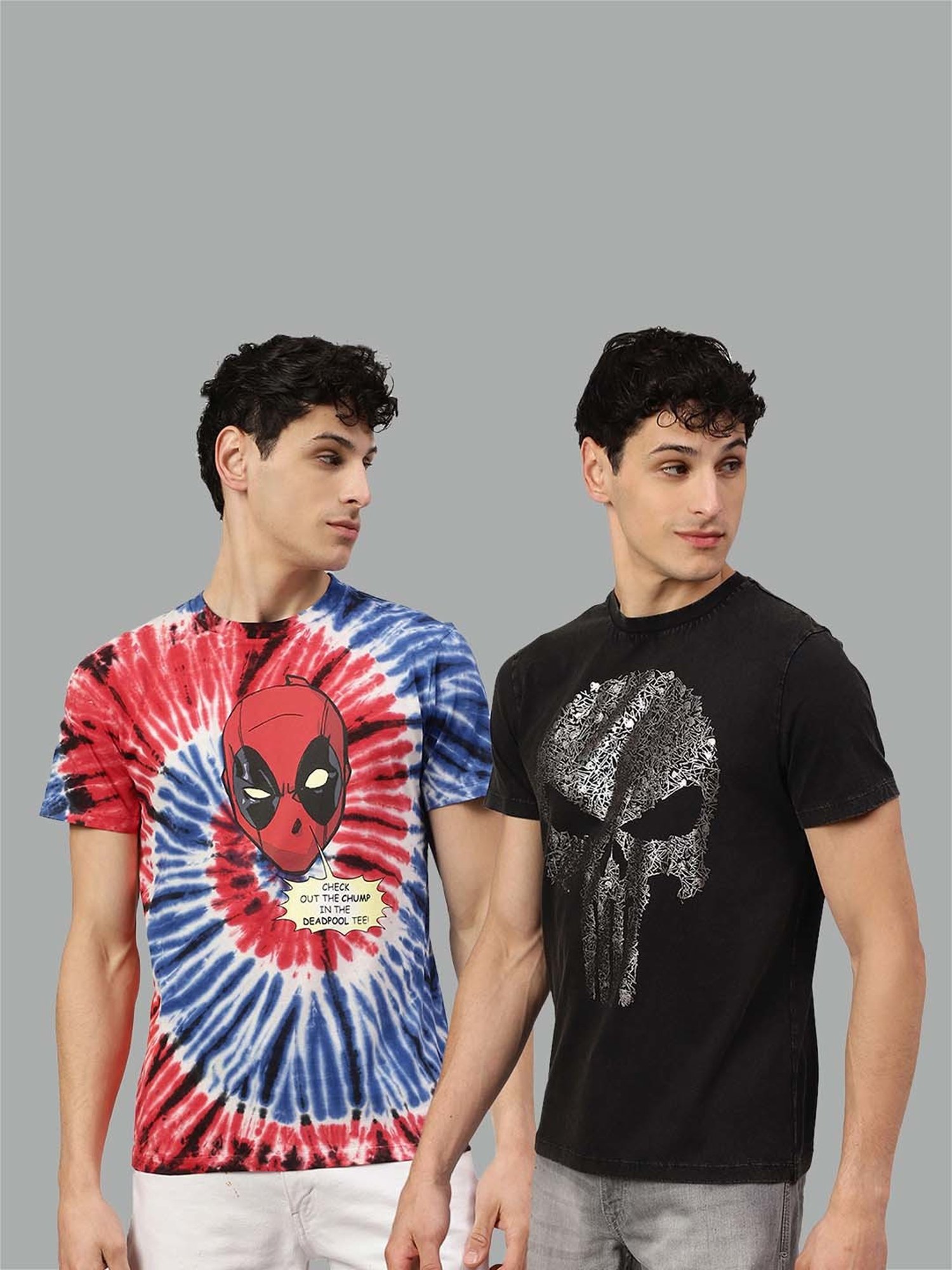 Free Authority Multicolor Regular Fit Avengers Printed Crew T-Shirt - Pack of 2