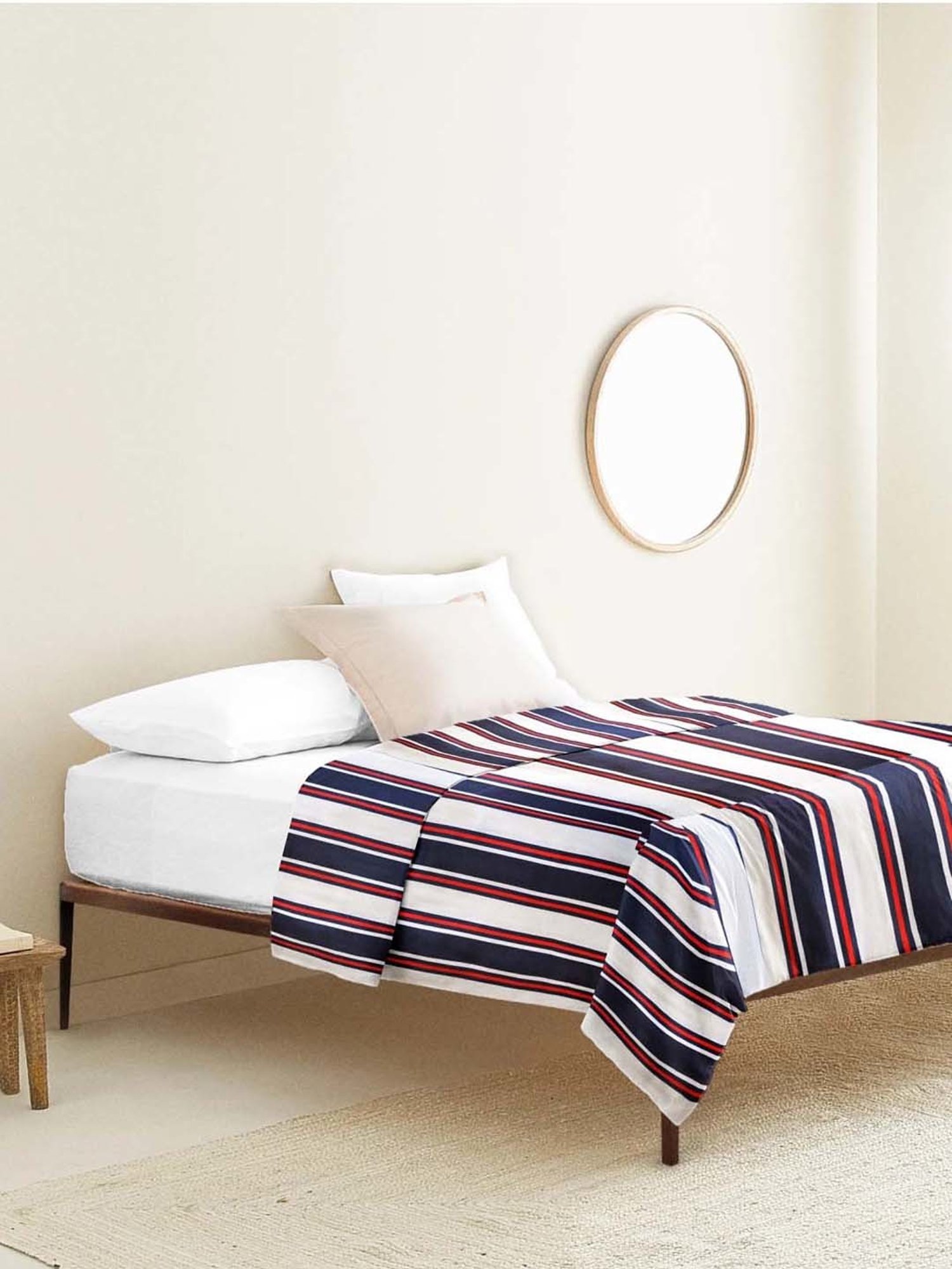 The Baby Atelier Blue & Red Organic Junior Queen Bed Cover