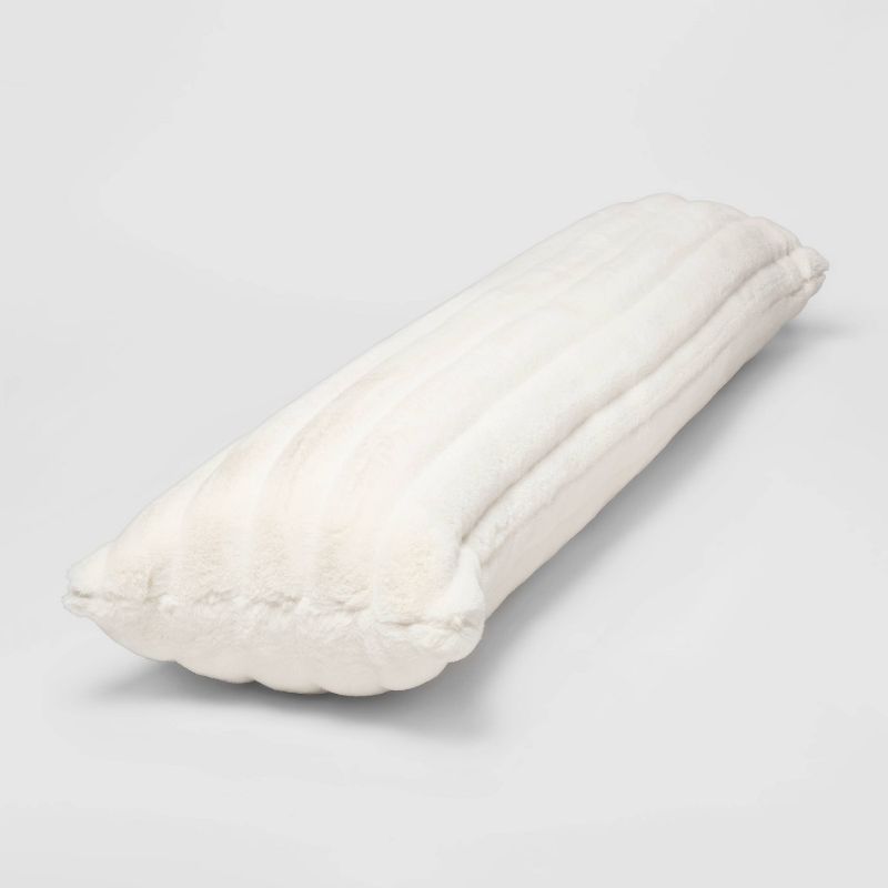 Bed Lumbar Channeled Faux Fur Pillow Cream - Project 62™ + Nate Berkus™