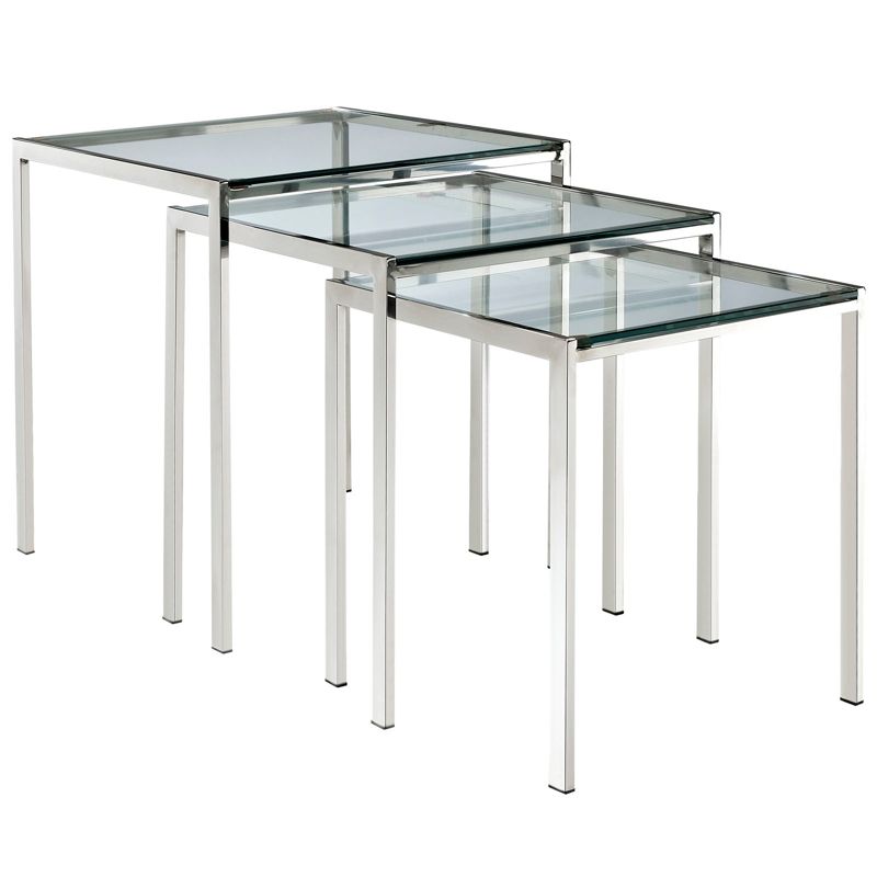 Nimble Nesting Table Silver - Modway