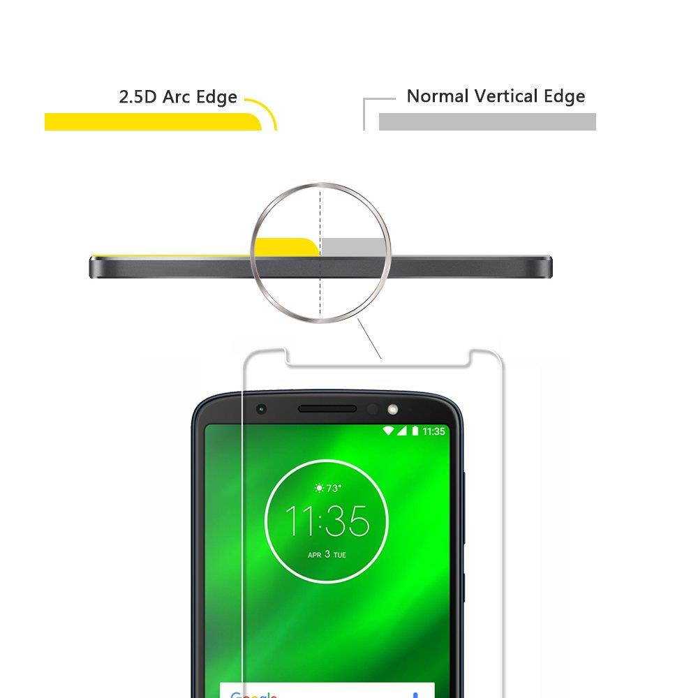 [2 Pack] Orzero for Motorola Moto G6 Plus (not for Moto G6) Tempered Glass Screen Protector, 2.5D Arc Edges 9 Hardness HD Anti-Scratch Bubble-Free [Lifetime Replacement Warranty]