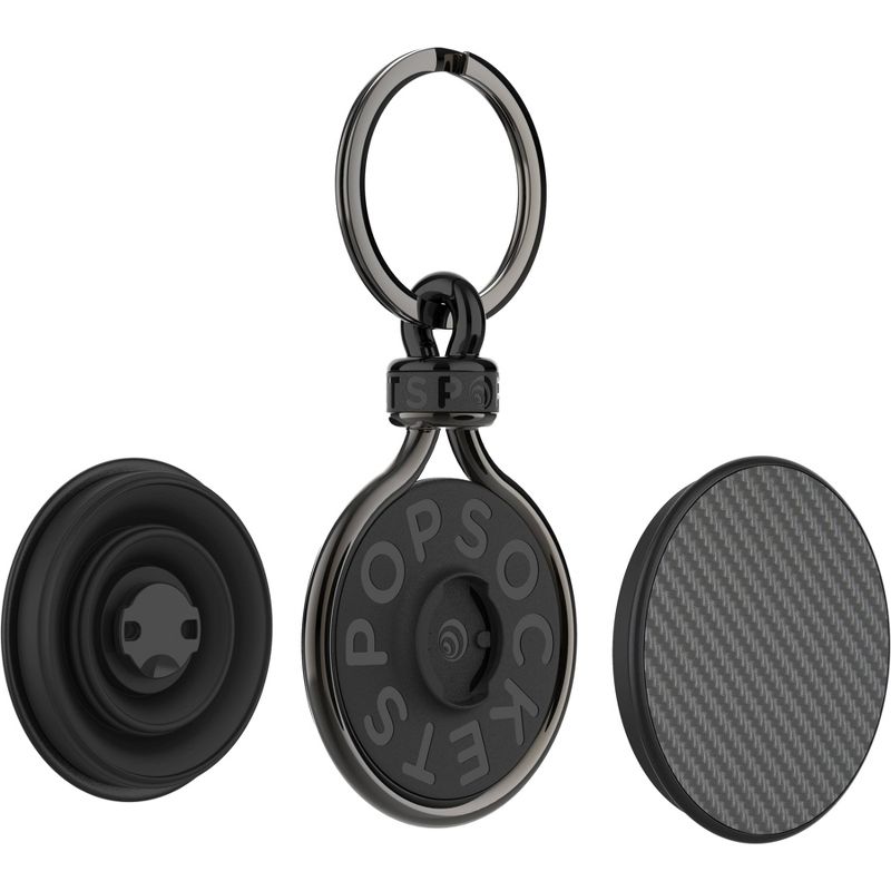 PopSockets Premium PopChain Dual-Sided PopTop Base & Clip - Gunmetal