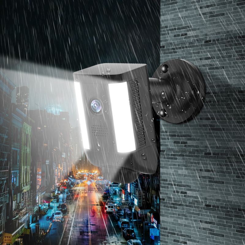 WiFi Security Camera Outdoor,1080P Colorful Night Vision Outside Security Camera System,Home IP Camera with 9.8ft Power Cord,Motion Detection, 2 Way Audio, Siren Alarm