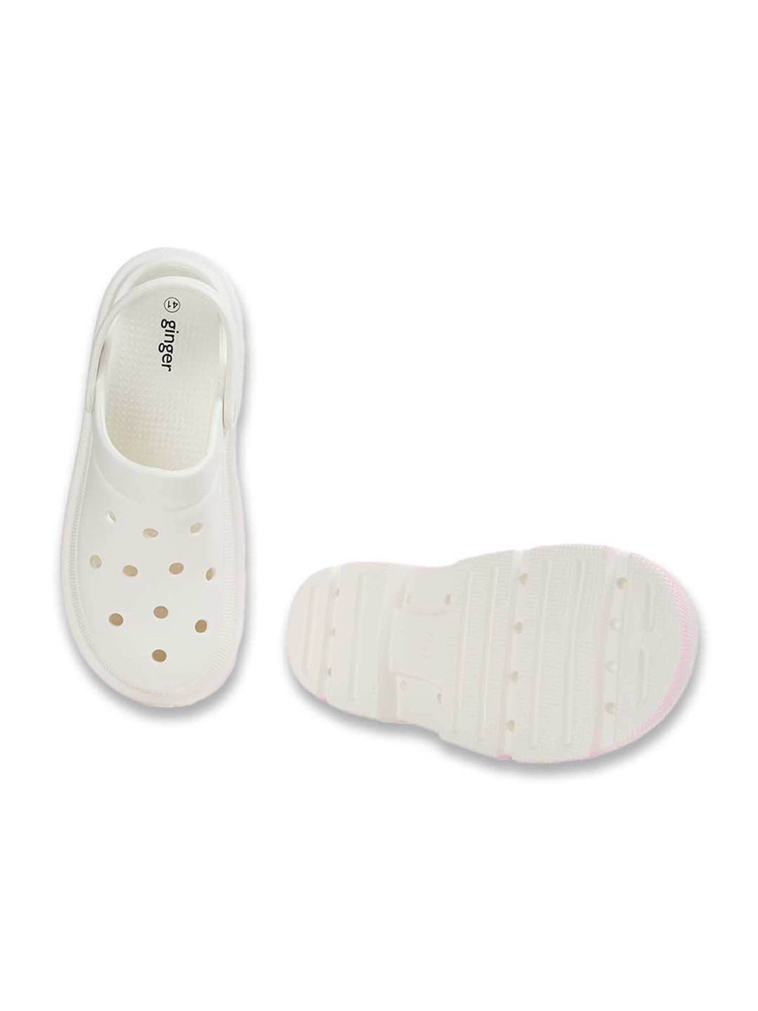 Ginger by Lifestyle Women's White Back Strap Clogs