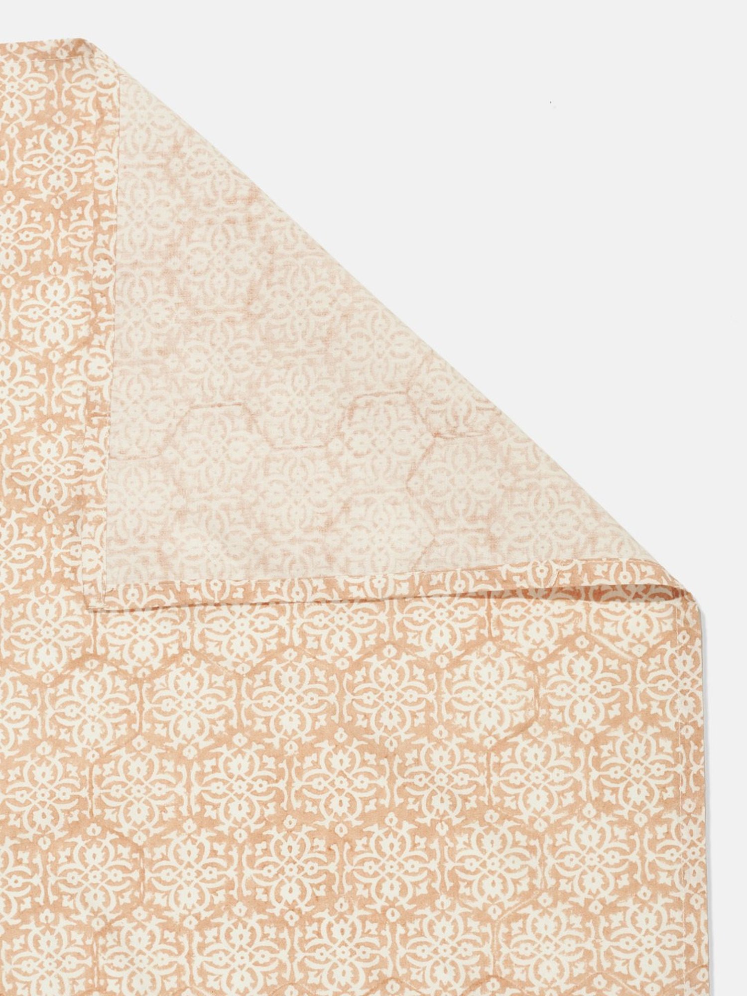 Fabindia Home Mihira Block Print Off White 180 TC Cotton Single Size Bed Sheet with 2 Pillow Covers