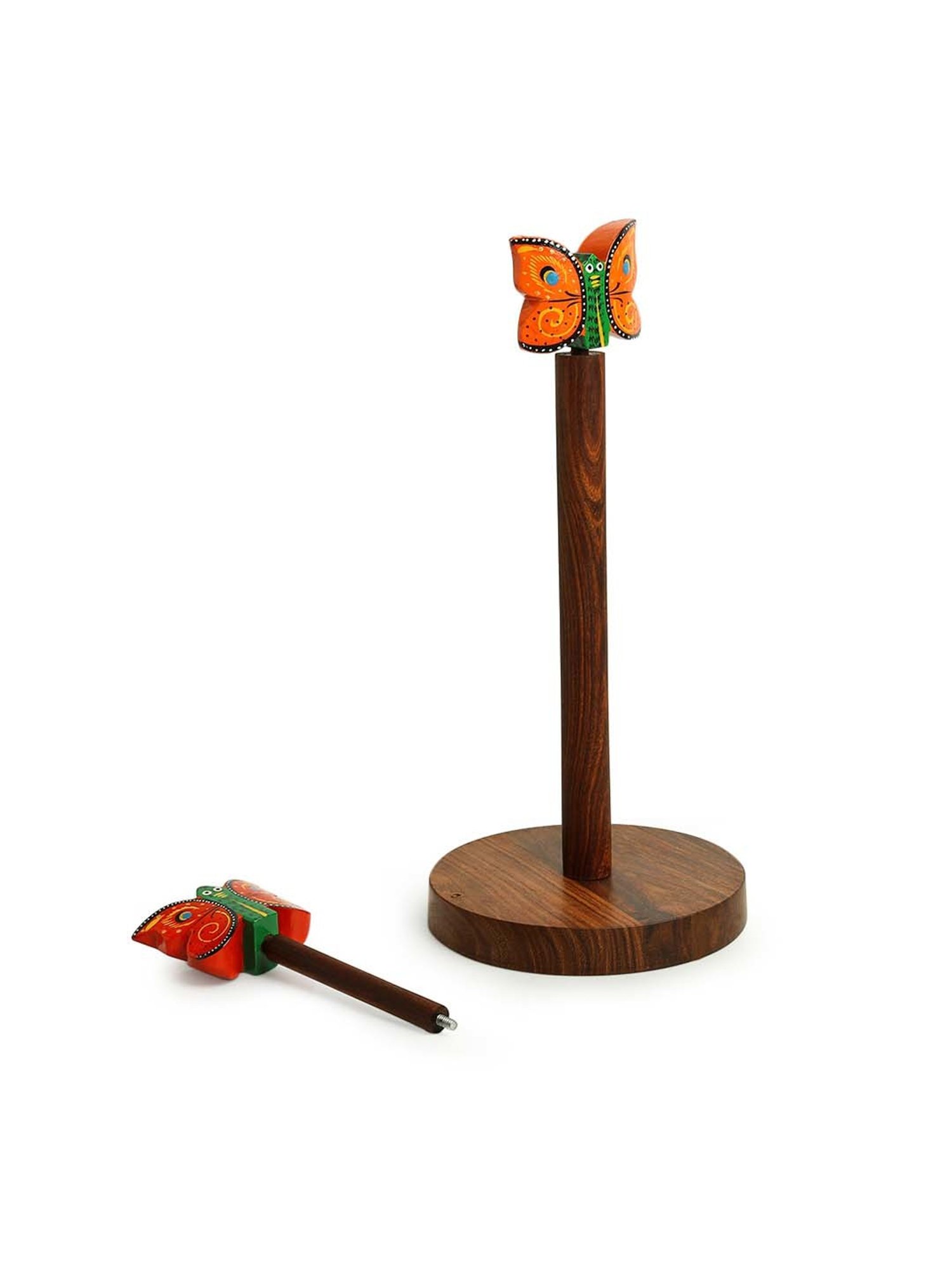 ExclusiveLane The Dancing Peacock Brown Sheesham Wood Napkin Holder - Set of 1