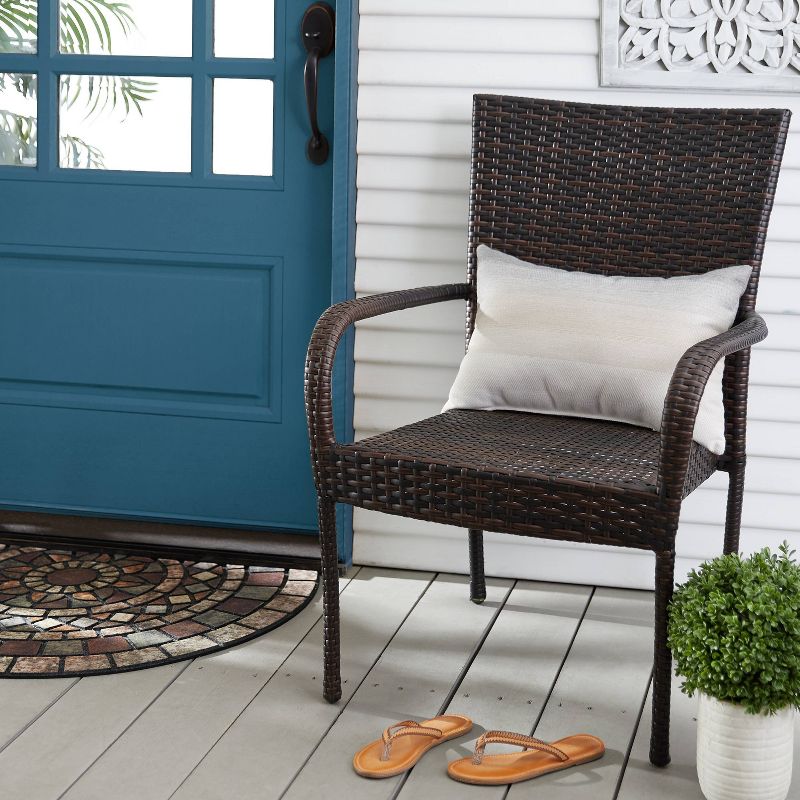 Sunbrella Ombre Outdoor Throw Pillow Gray