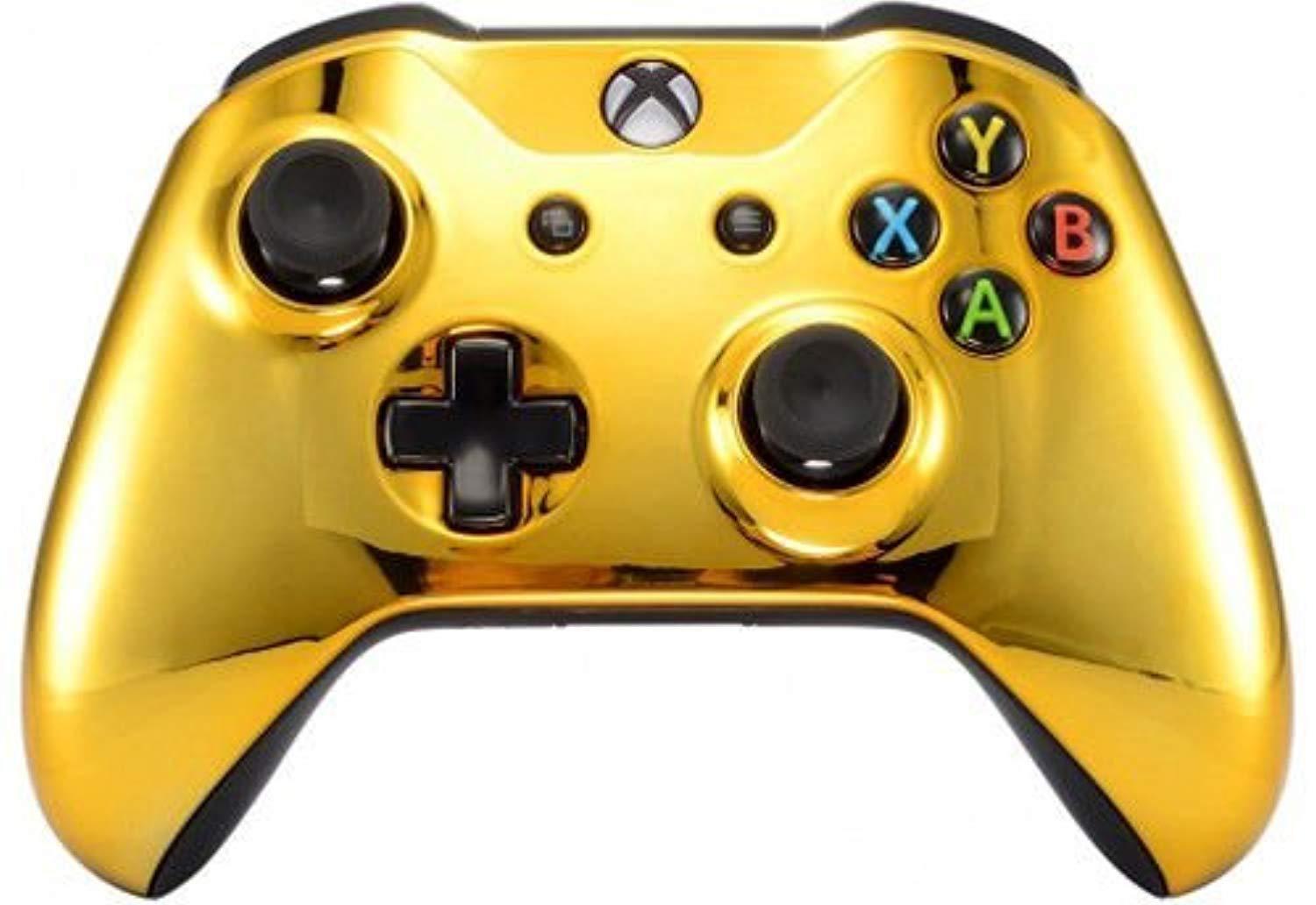 gold xbox one s/x rapid fire custom modded controller 40 mods for all major shooter games (with 3.5 jack)