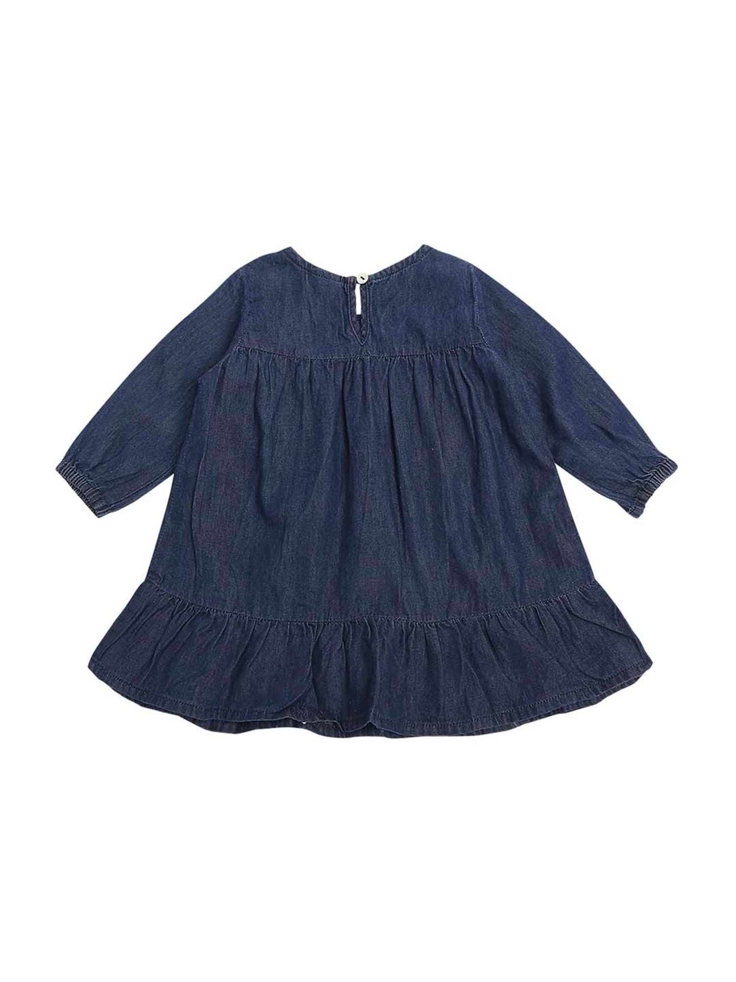 Mee Mee Kids Blue & Red Cotton Embroidered Full Sleeves Frock