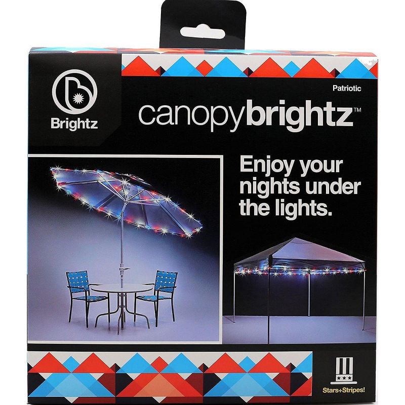 Brightz Ltd Canopy Brightz LED Tailgate Canopy & Patio Umbrella Accessory, Patriotic (RWB)
