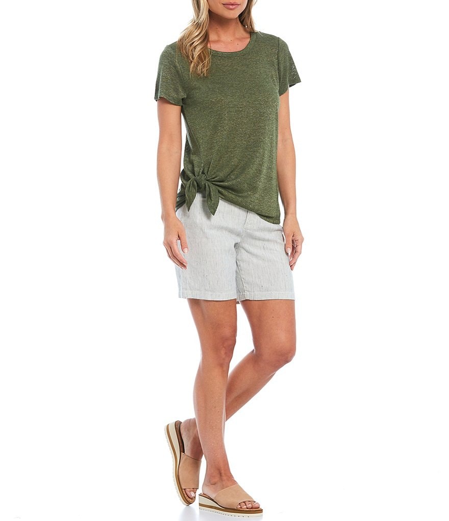 Bobeau Crew Neck Side Tie Tee