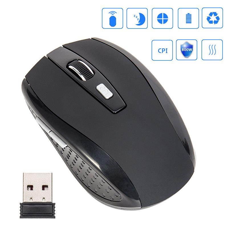 2.4GHZ Portable Wireless Mouse Cordless Optical Scroll Mouse for PC Laptop  black