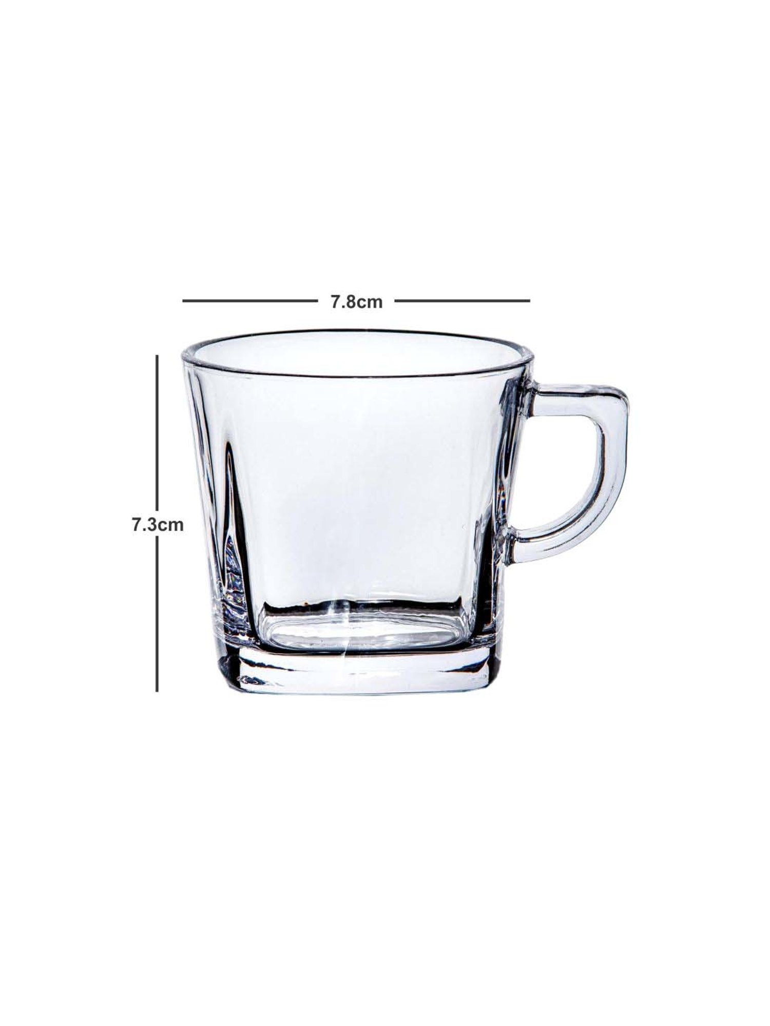 Goodhomes Transparent Glass Coffee Mug (0.21 L) - Set of 6