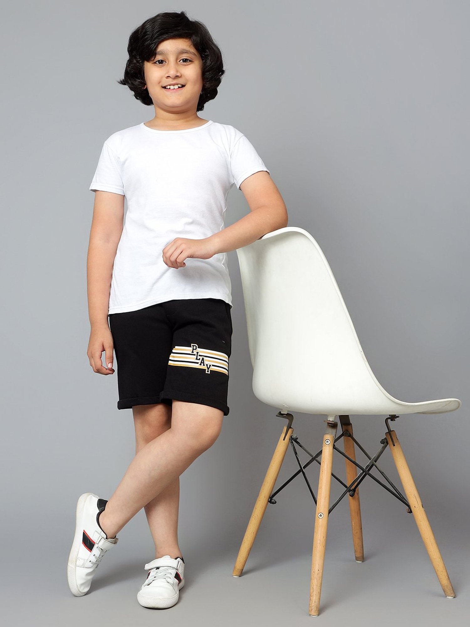 Cantabil Kids Black Printed Bermuda