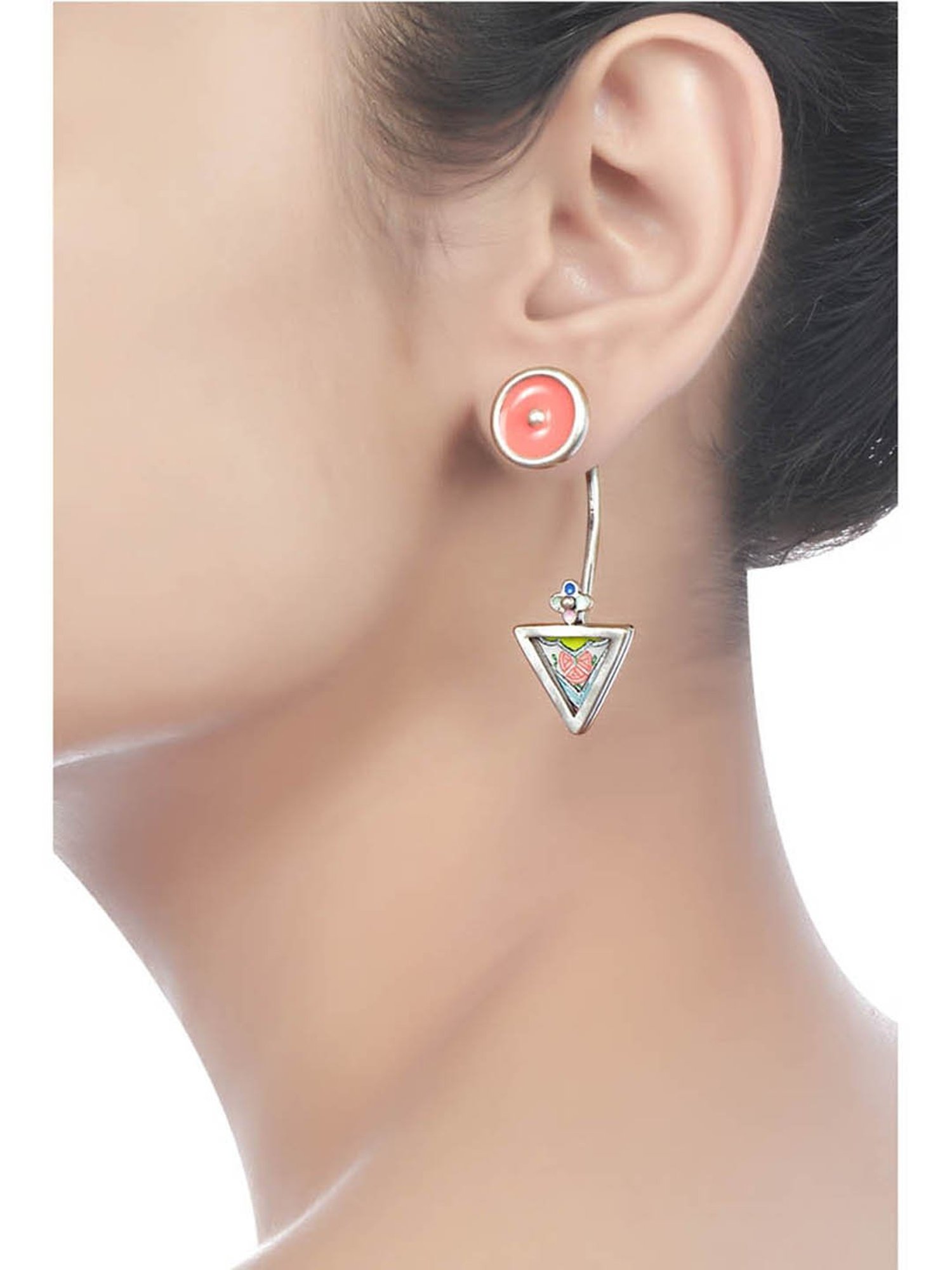 Tribe Amrapali Hand-Painted Chandrika Ear Jacket Earrings