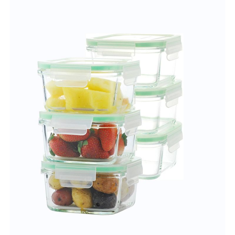 Kinetic Go Green Glassworks Square Food Storage Container Set - 37oz