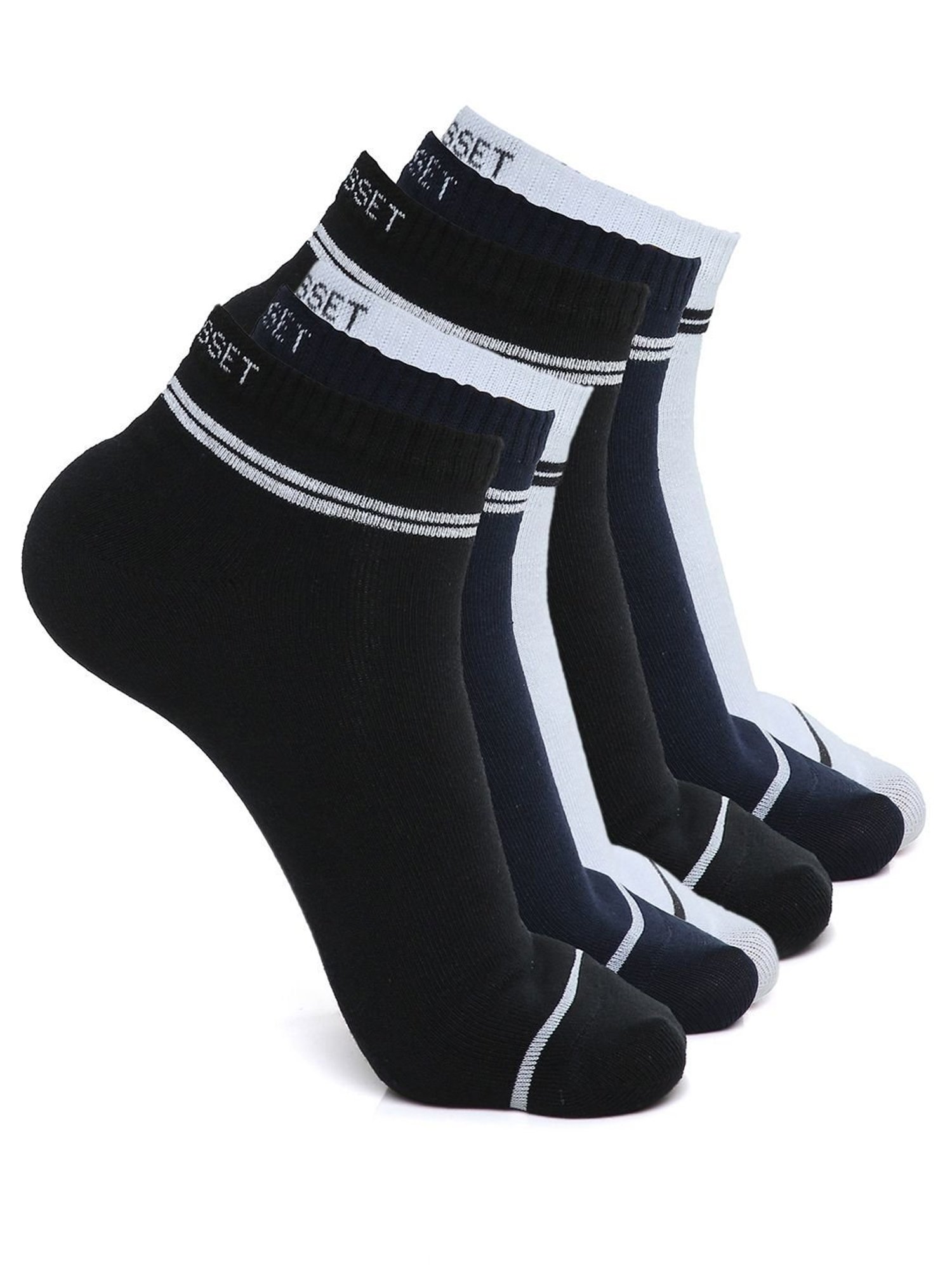 Crusset Multicolor Cotton Polyblend Solid Socks - Pack of 6