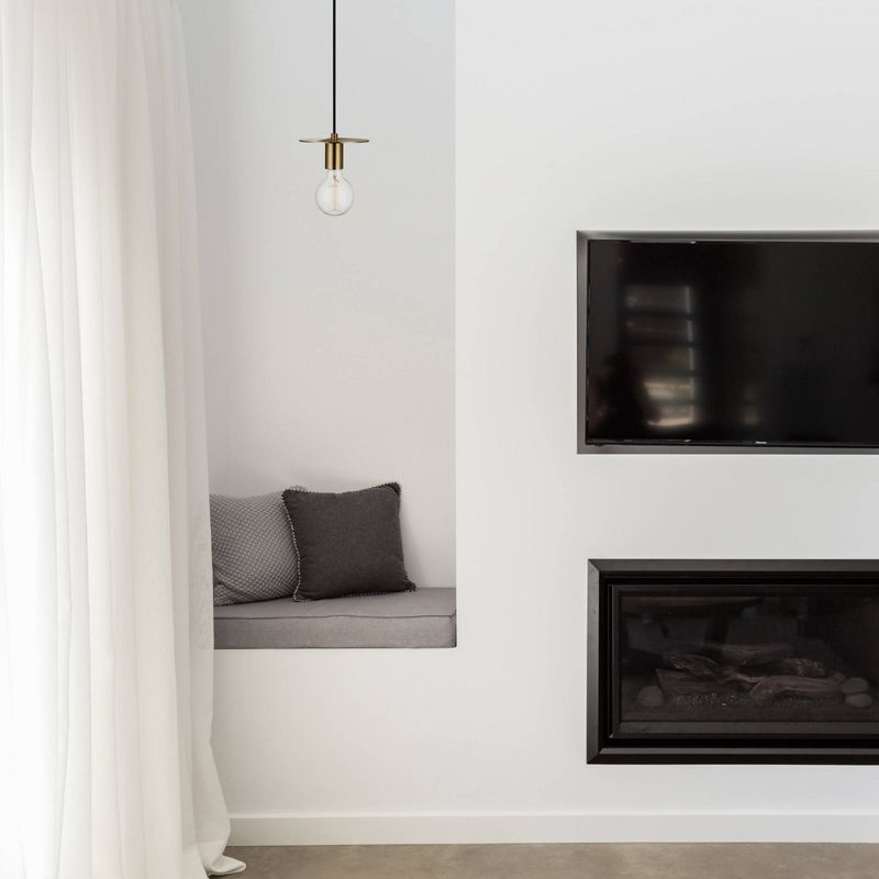 1-Light Veruca Plug-In Pendant Shade Matte Brass - Globe Electric