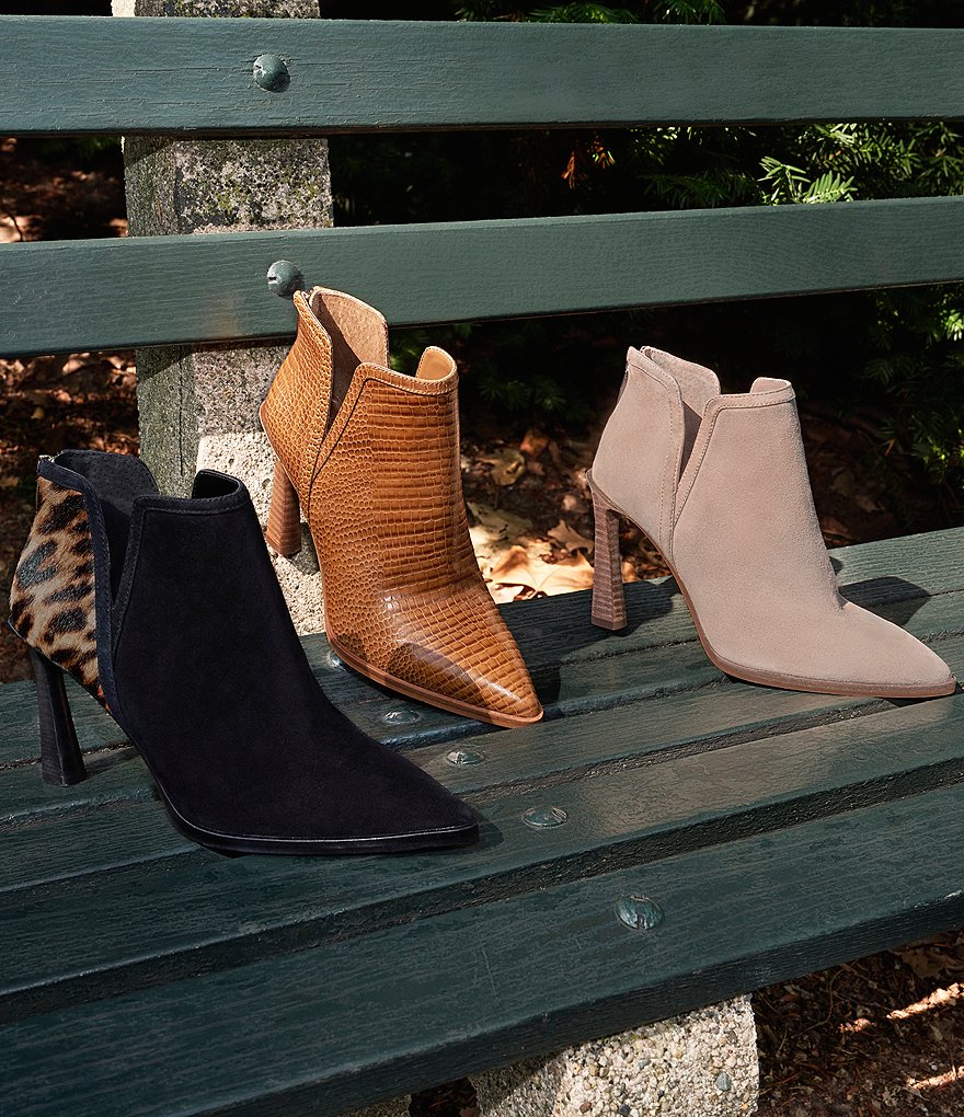 Vince Camuto Pentila Lizard Print Leather Booties