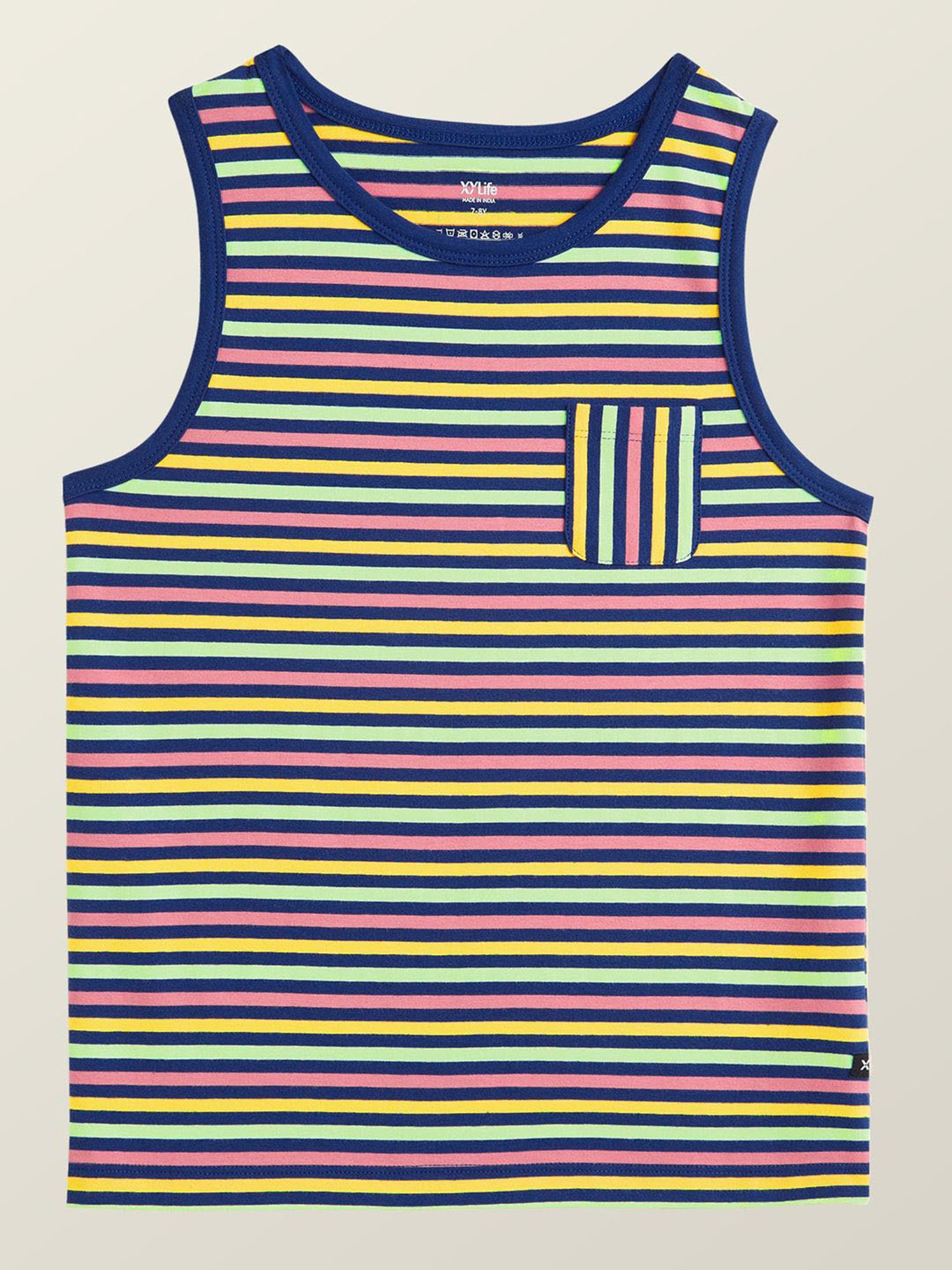 XY Life Kids Multicolor Cotton Striped Vests (Pack of 5)