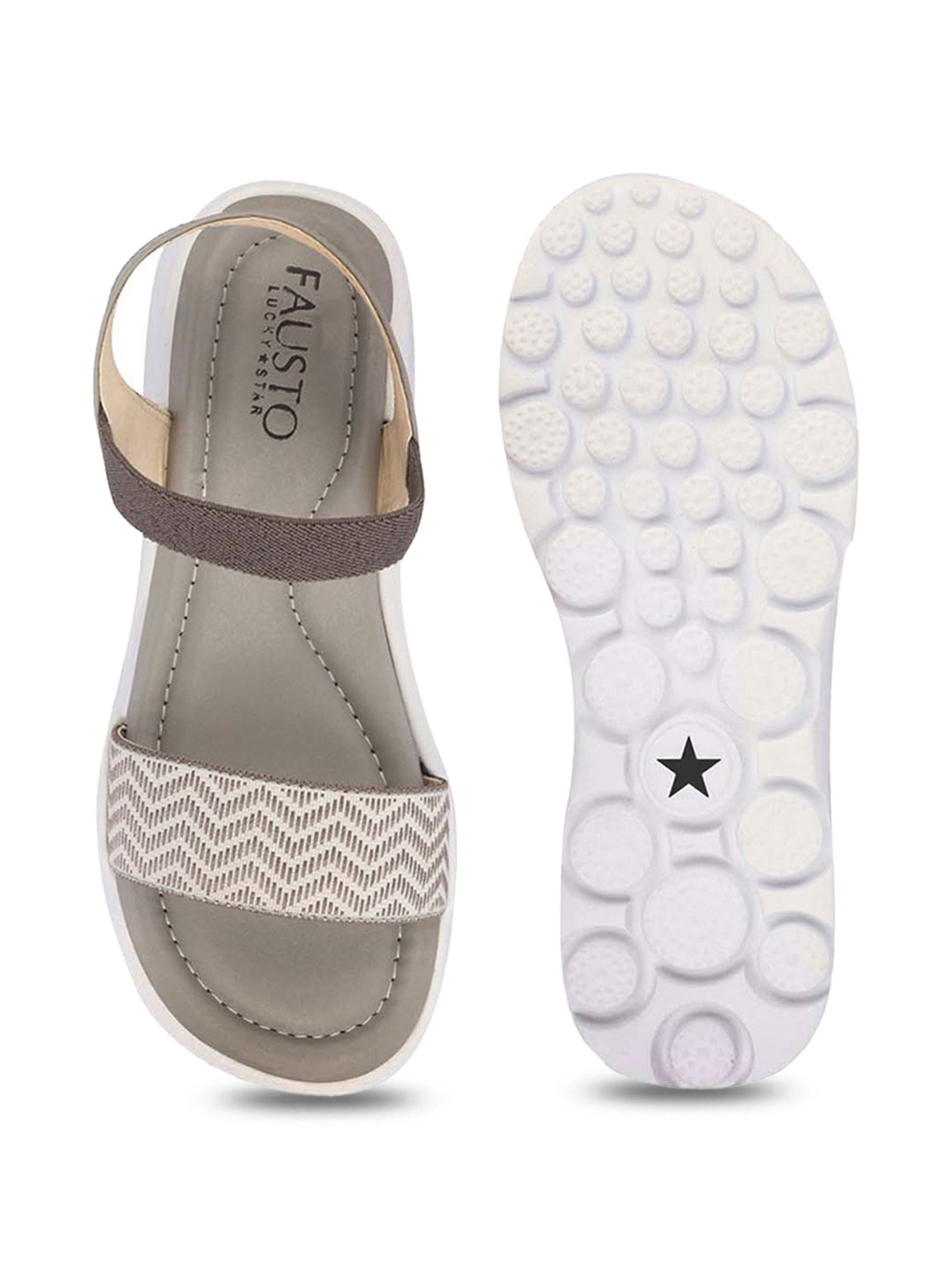 Fausto Women's Grey Ankle Strap Wedges