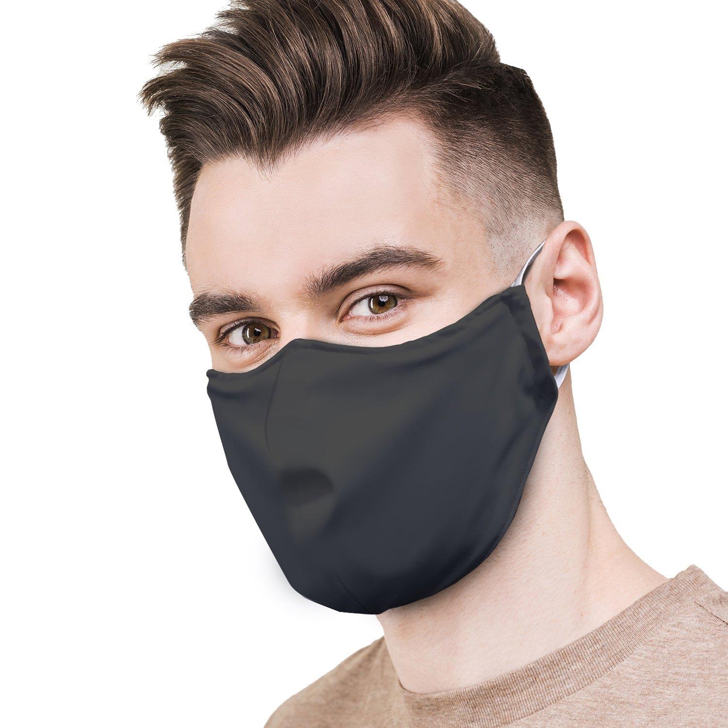 Face Mask Premium Reusable Cloth Face Mask | Black With 3 Stage Filter Adult