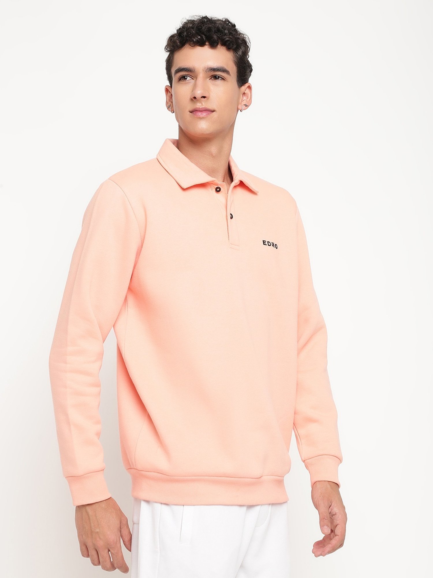 EDRIO Peach Nectar Relaxed Fit Polo T-Shirt