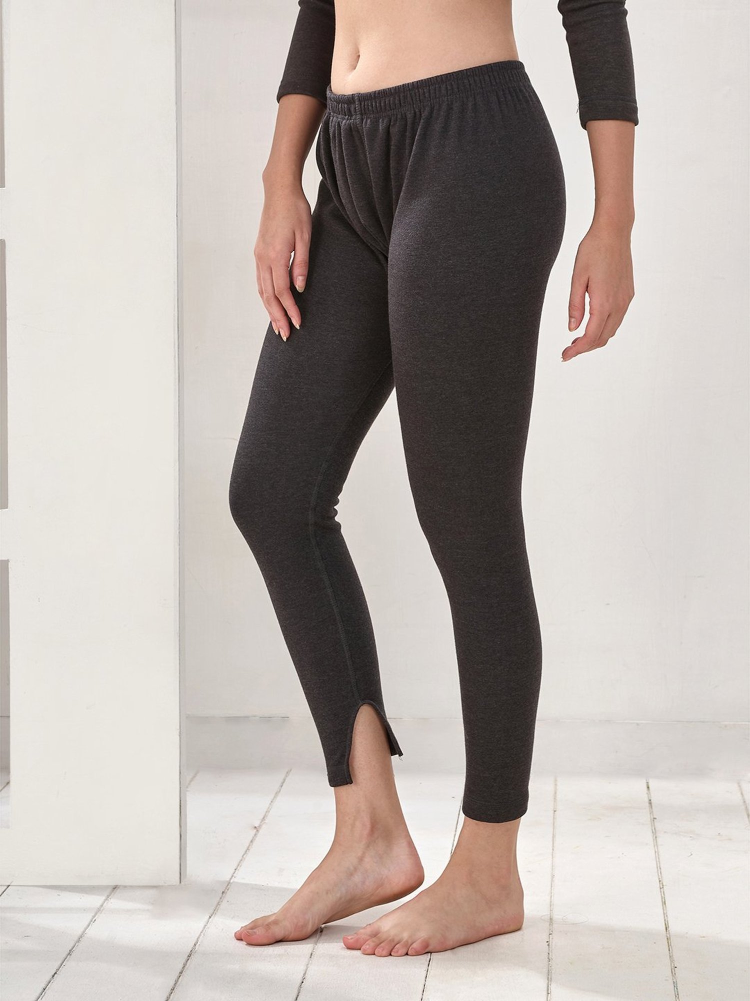 LUX Inferno Black Plain Thermal Leggings - Pack Of 2