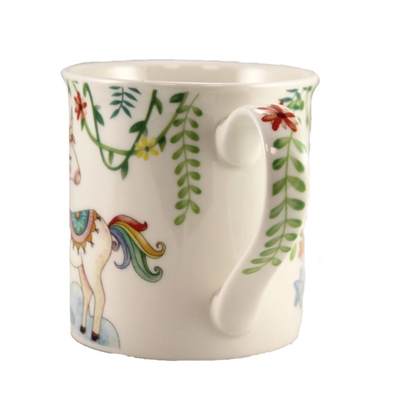 Tabletop 3.5" Unicorn Mug Flowers Vines Spiraling Horn Burton & Burton  -  Drinkware
