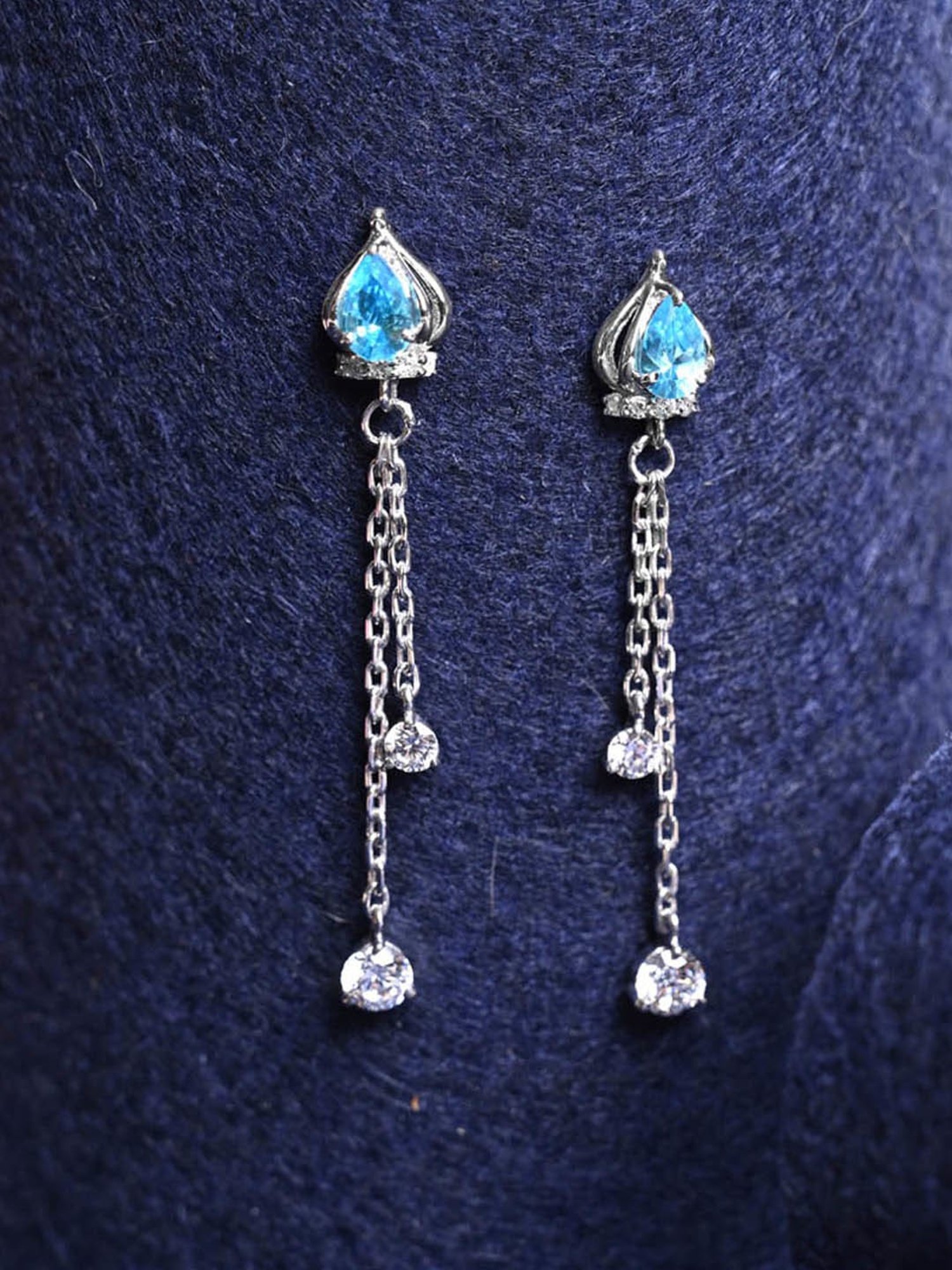 Clara 925 Sterling Silver Platinum Plated Swiss Zirconia Elsa Solitaire Drop Earrings for Women