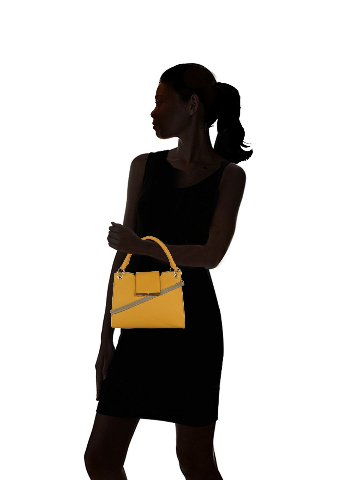 Baggit Yellow Solid Medium Handbag