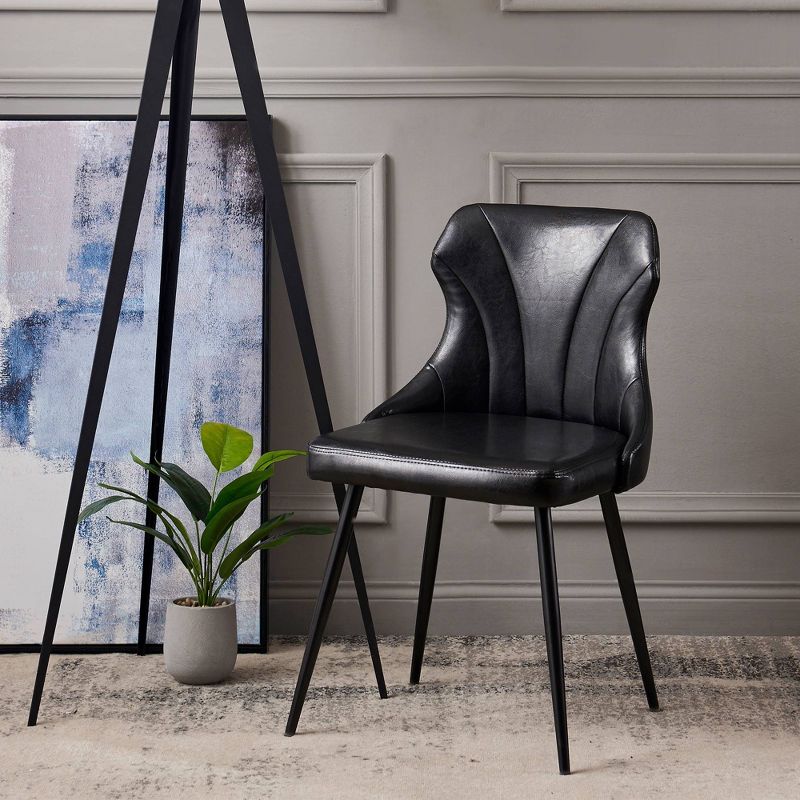 Finley Dining Chair with Metal Leg Black Finish - Versanora