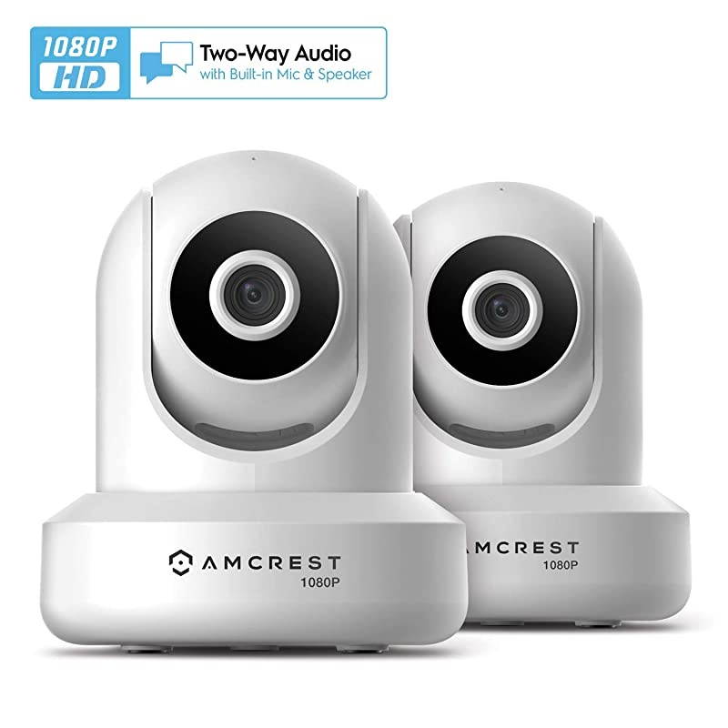 2Pack  ProHD 1080P WiFiWireless IP Security Camera IP2M841 PanTilt 2Way Audio Optional Cloud Recording Full HD 1080P 2MP Super Wide 90&deg; Viewing Angle Night Vision White