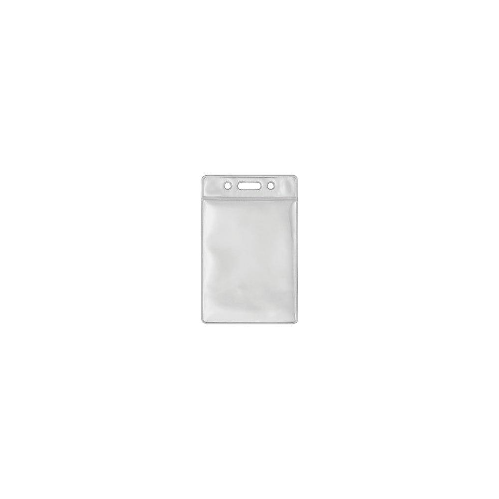 Advantus Vinyl ID Badge Holders - Vertical - Vinyl - 50 / Pack - Clear