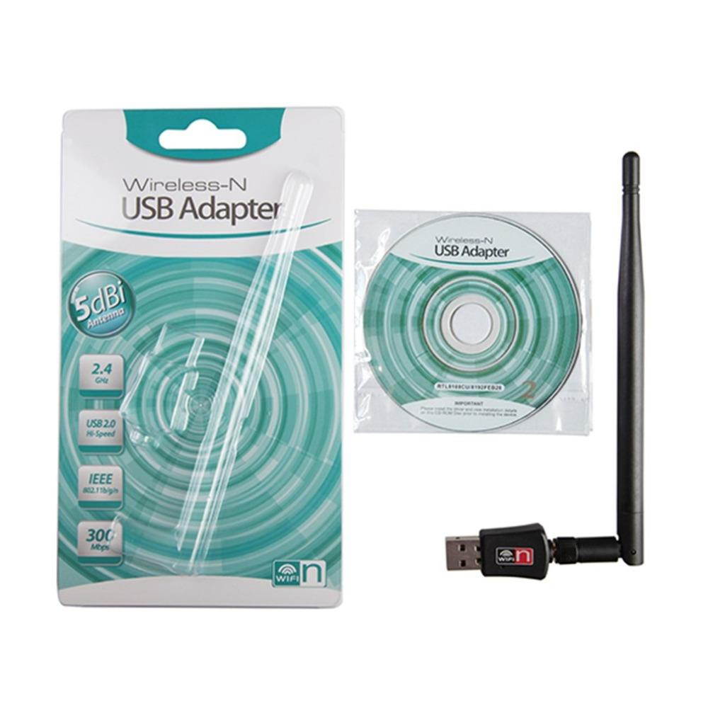 Mini Wireless USB Adapter 300M 2.4Ghz 802.11 b/g/n Network Card USB 2.0 WiFi Adapter With 2dbi Aerial for Desktop Laptop PC