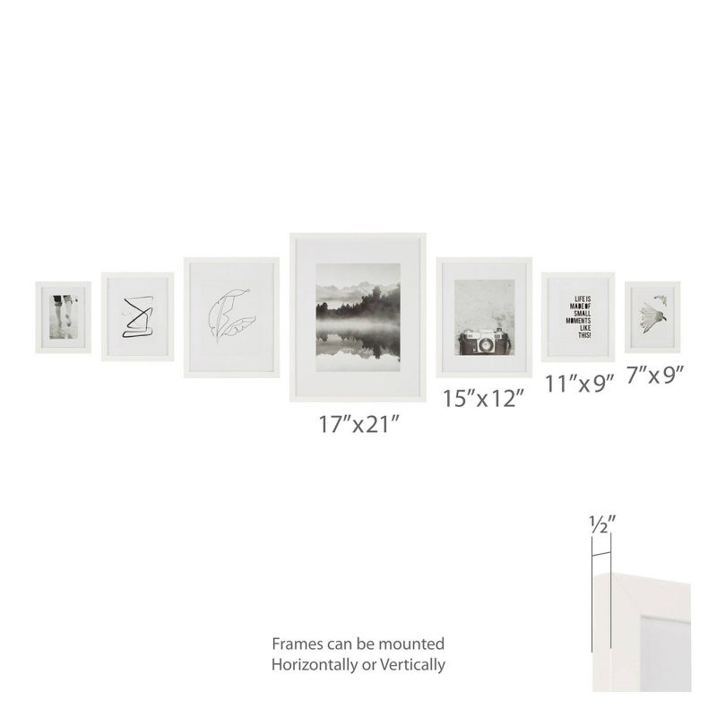 7pc Cluster Gallery Kit White - Instapoints