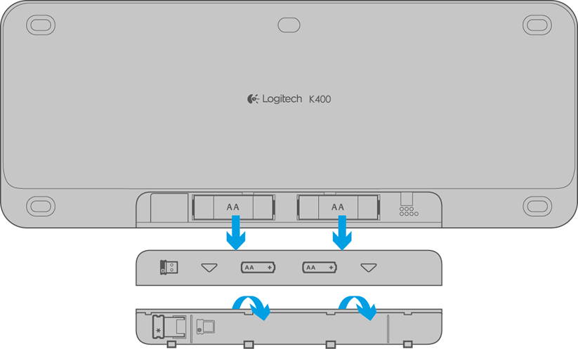 Logitech K400 Plus Wireless Touch Keyboard with Touchpad for PC connected