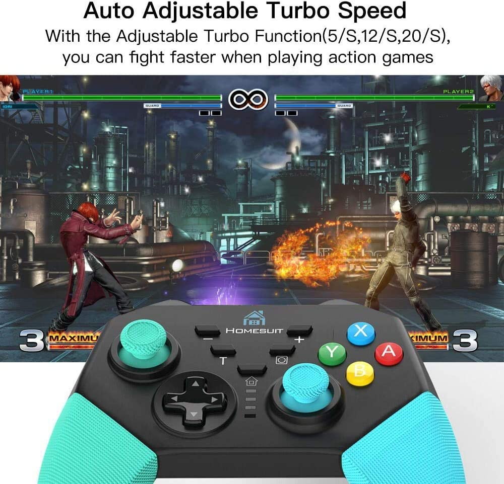Homesuit Wireless Controller for Nintendo Switch/Switch Lite,RC Pro Controller Gamepad Joystick for Nintendo Switch Console, Supports Gyro Axis,Turbo and Dual Shock for Nintendo Switch Pro Controller