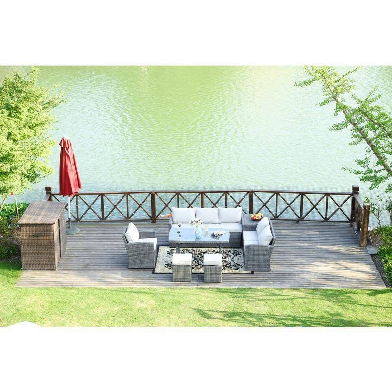 Aurora 7pc Wicker Patio Conversation Set - Direct Wicker