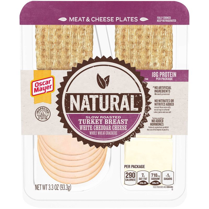 Oscar Mayer Natural Plate with Turkey, White Cheddar and Crackers - 3.3oz