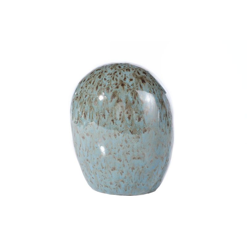 9.75" Handmade Glazed Ceramic Owl Statue - Alfresco Home LLC