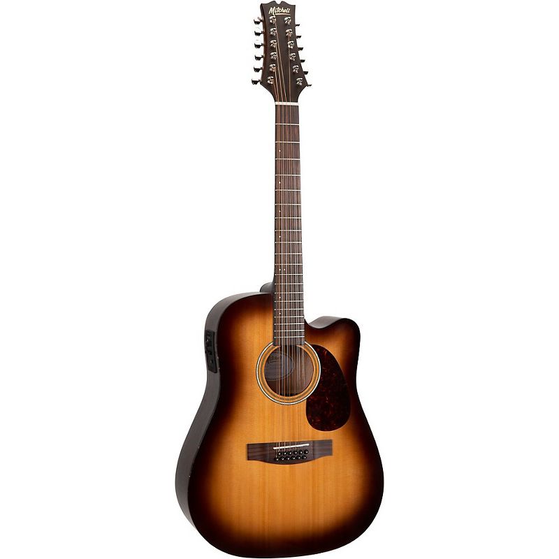 Mitchell T311TCE-BST Terra 12 String Acoustic Electric Dreadnaught Spruce Top Guitar Edge Burst