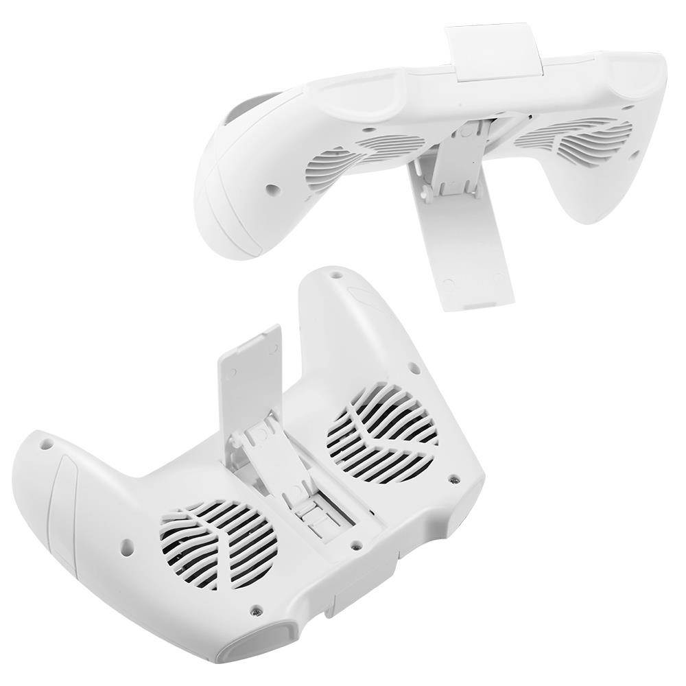 Gamepad Comfort Grip with Integrated Cooling Fan and Power Bank Battery Charger - White