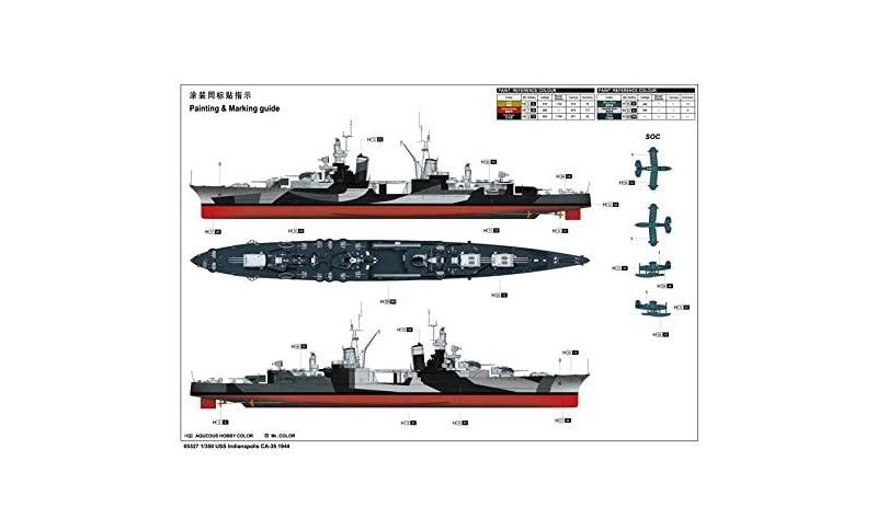 Trumpeter USS Indianapolis CA-35 Heavy Cruiser Ship 1944 1/350 Scale Model Kit