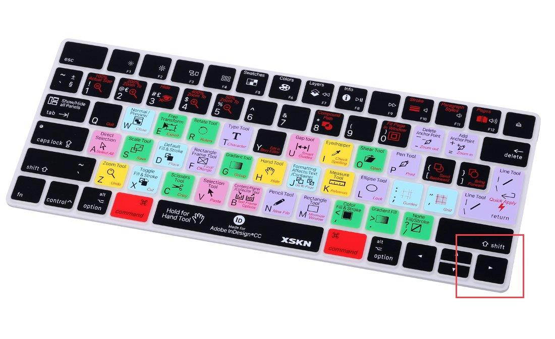 XSKN Adobe InDesign CC Shortcut Keyboard Cover for Apple Magic Keyboard (MLA22LL/A), US and EU Layout