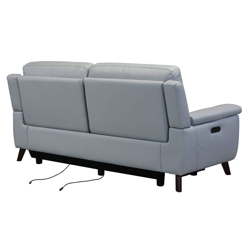 Lizette Contemporary Leather Power Recliner Sofa with USB Gray - Armen Living