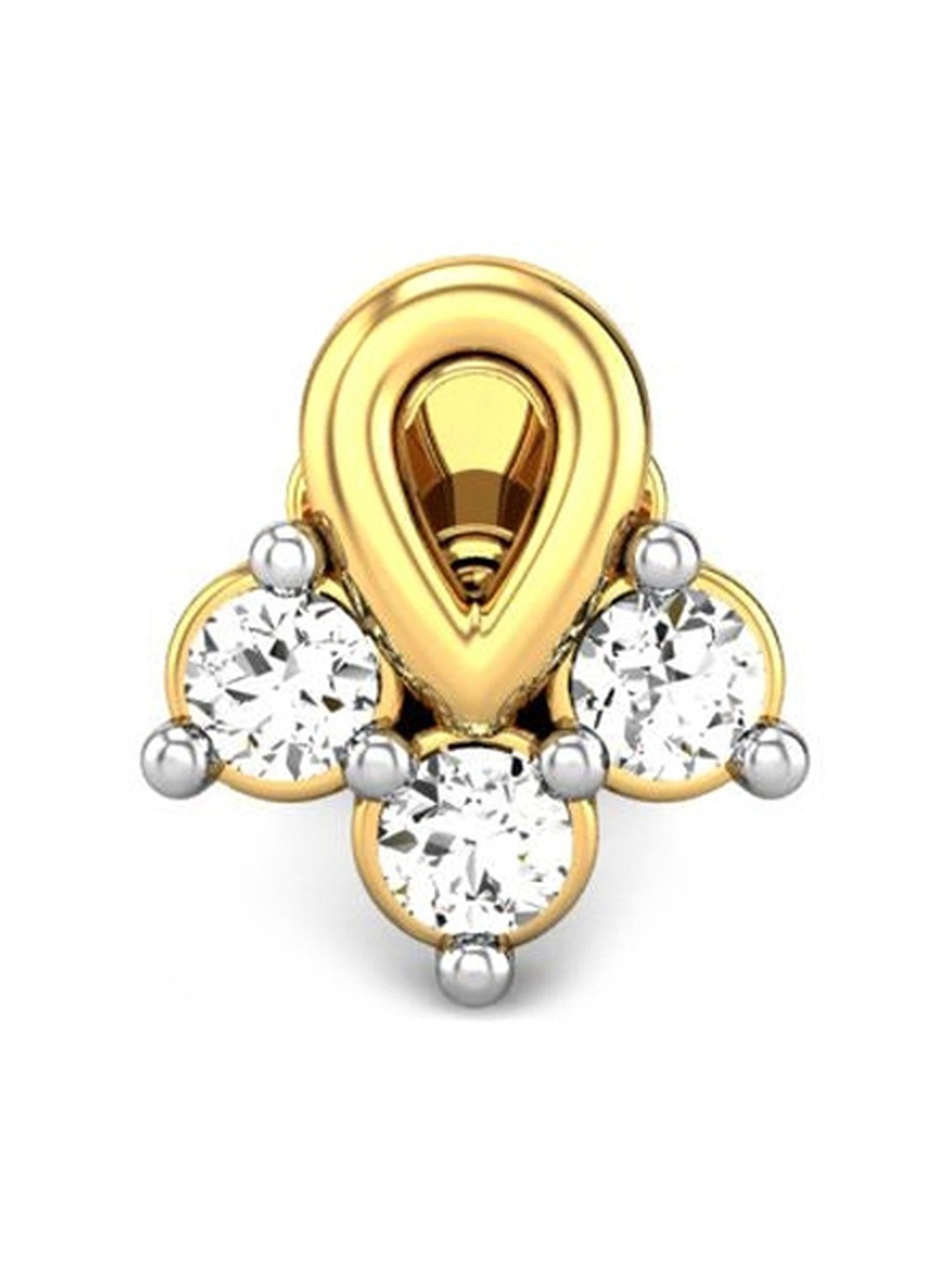 Candere by Kalyan Jewellers 18k Yellow Gold and Diamond Nosepin for Women