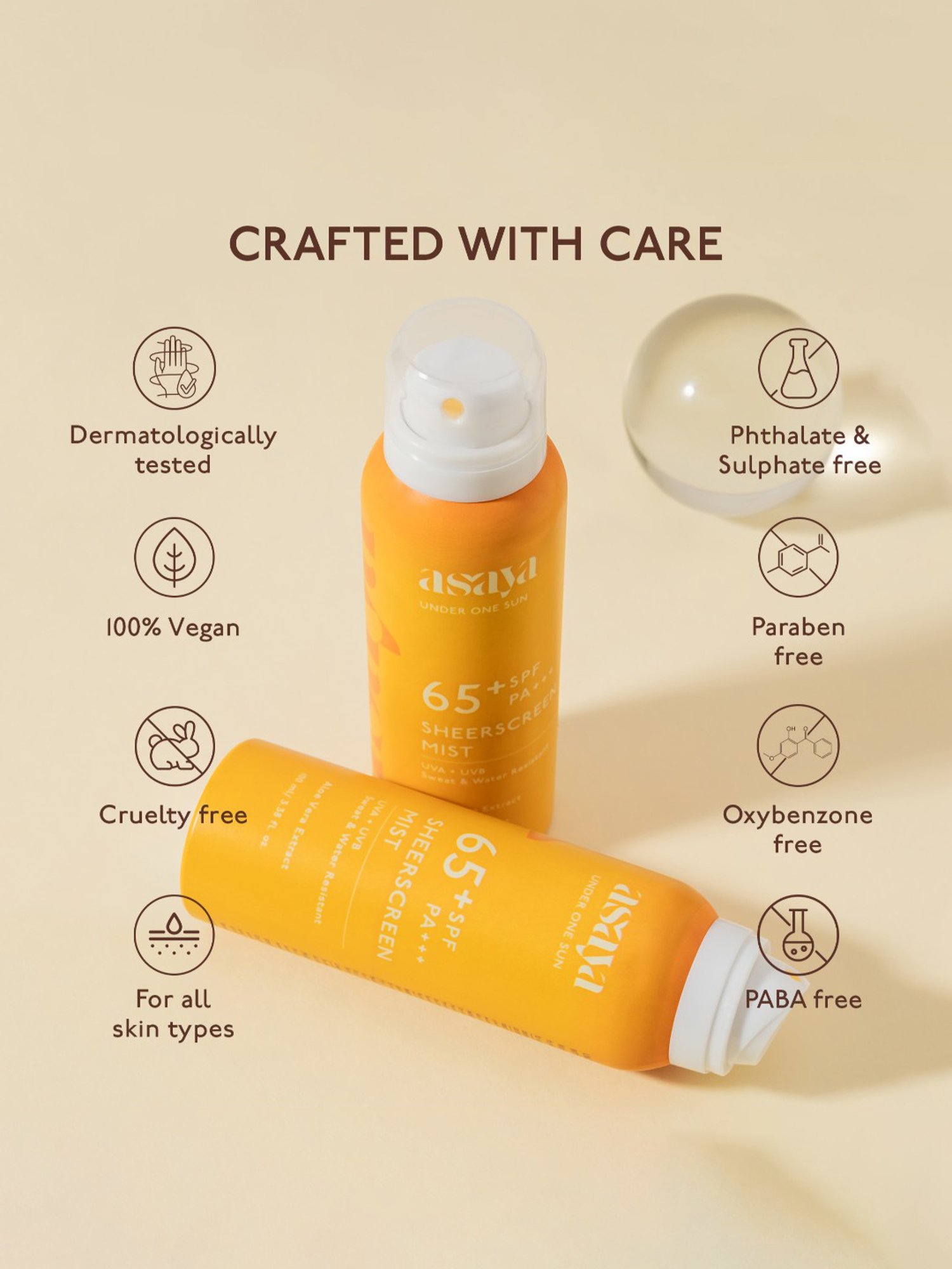 Asaya Broadspectrum Waterproof Sunscreen Spray SPF 50+ - 100 ml